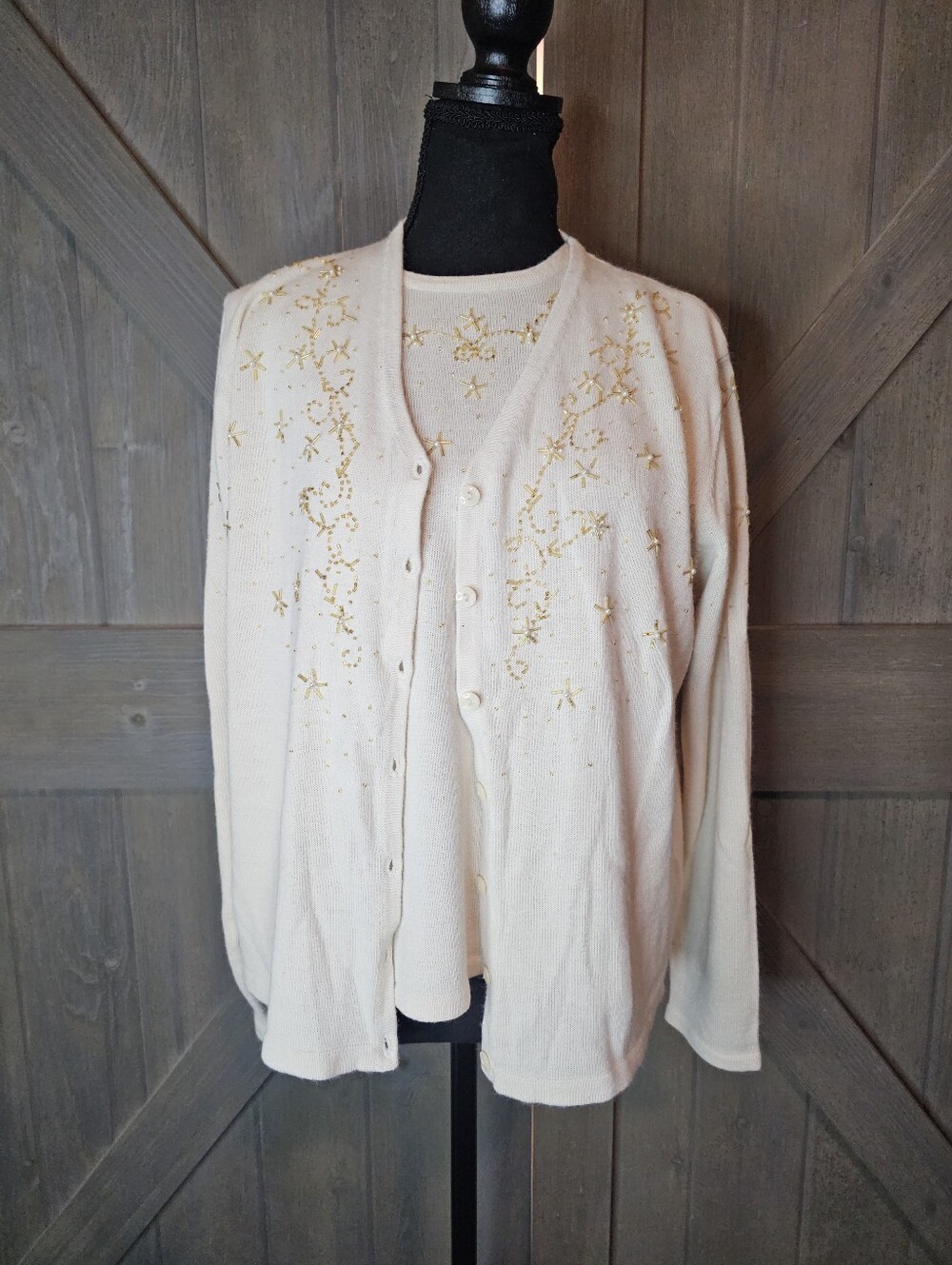 Vintage Karen Scott Blouse Set sz Large
